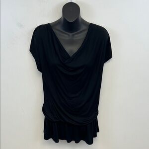 Threads Y2K Black Top with Wooden Beads and Macrame Detail Size Medium